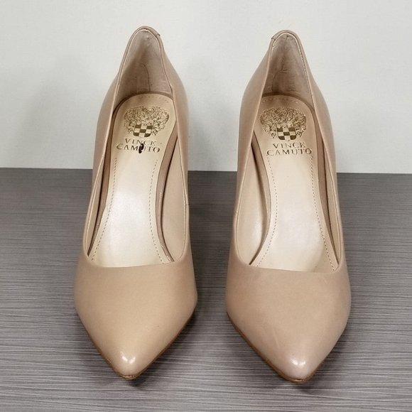 Vince Camuto Kain Pointed Toe Pump, Nude Leather, Womens Size 8.5 / 38.5 - Picture 2 of 10